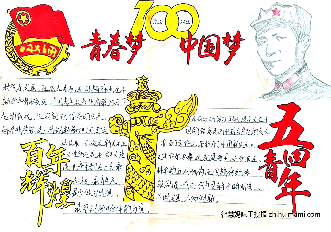 百年团史青春妙绘手抄报一等奖（9张）-图9