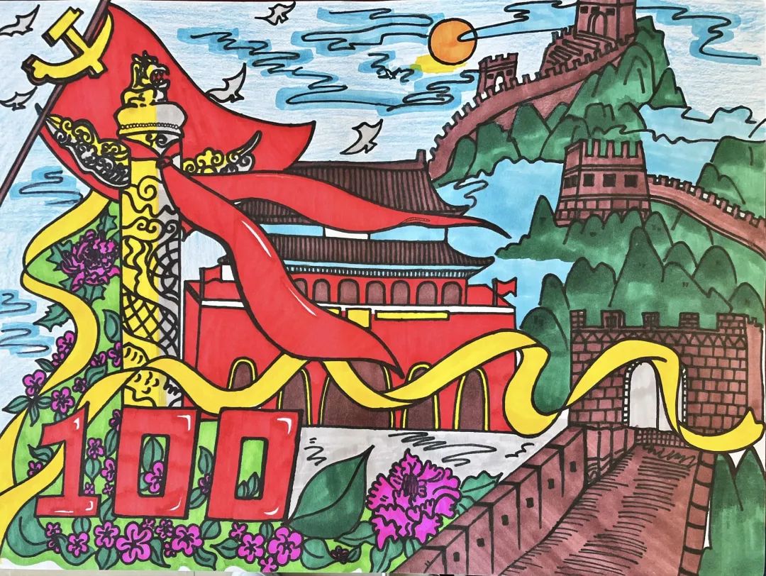 7张漂亮的建团100周年主题画-图3