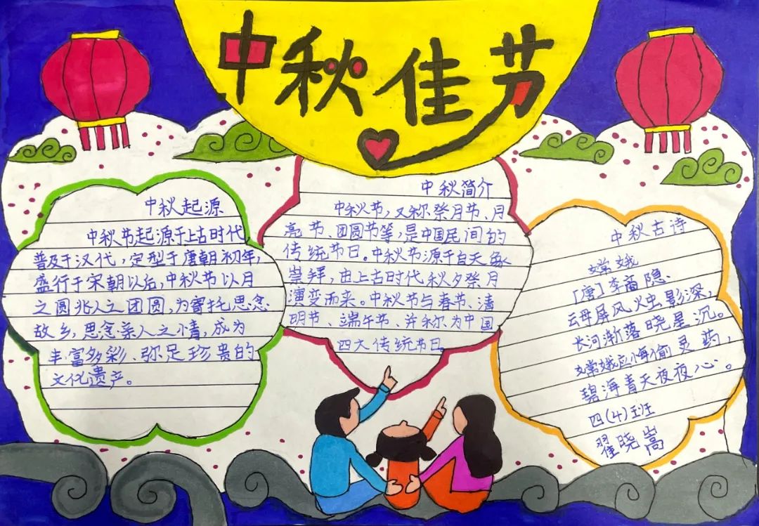 中秋灯笼高高挂手抄报-图3