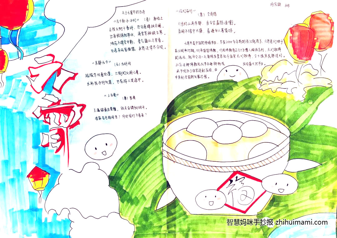 简单的元宵节习俗手抄报怎么画-图4