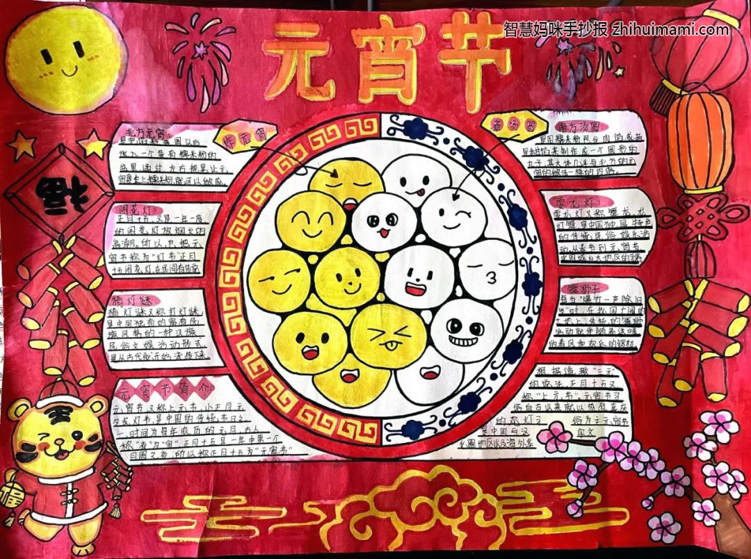 2020年元宵节的手抄报绘画-图3