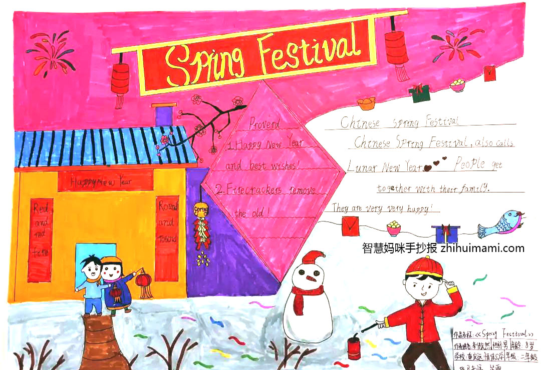 八年级虎年春节手抄报绘画（4张）-图4