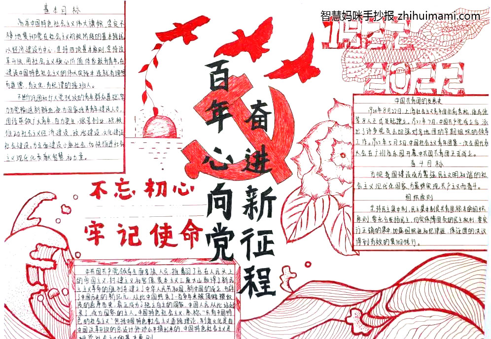 “建团百年 一心向党”主题手抄报（10张）-图1