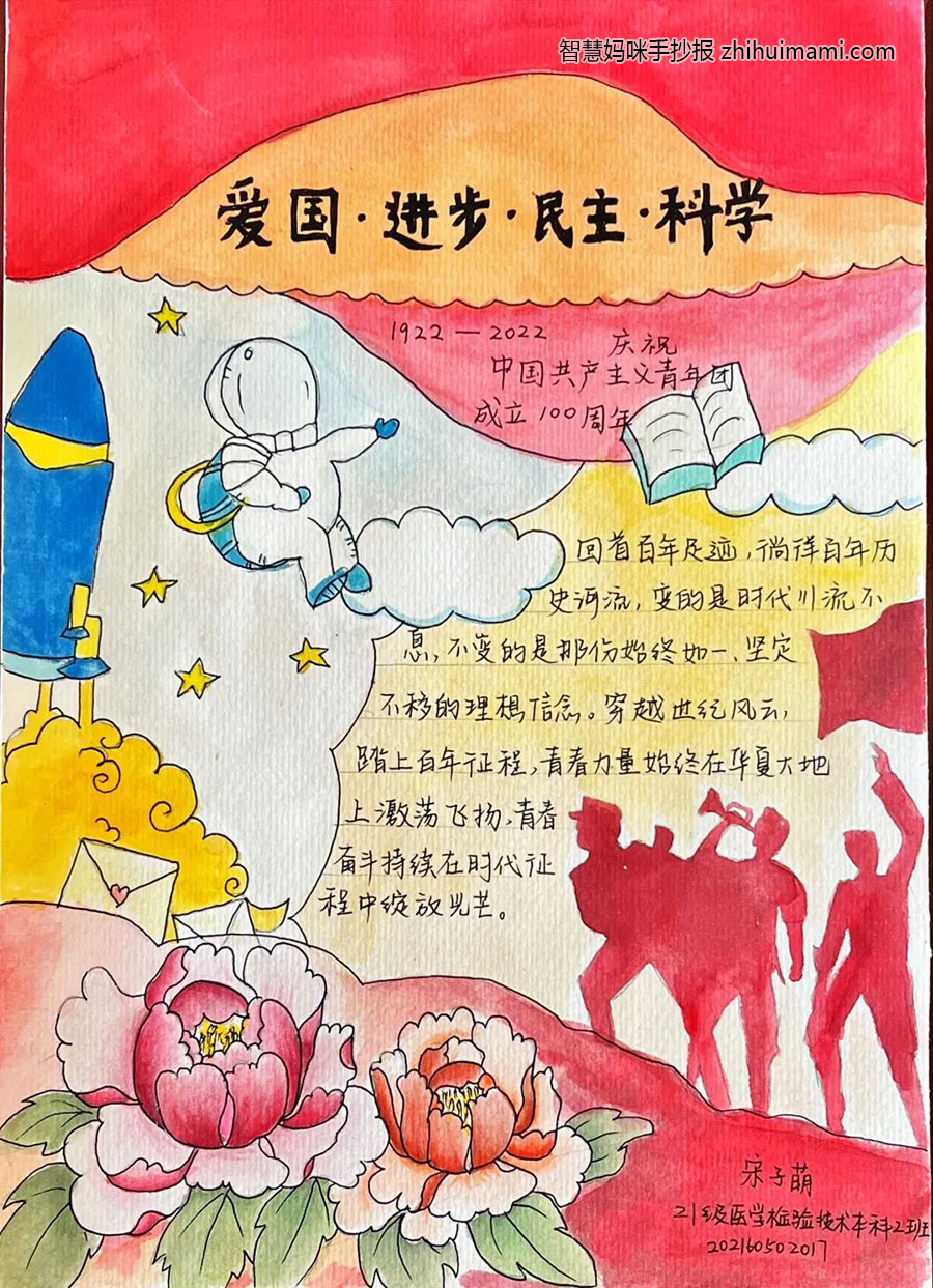 “建团百年 一心向党”主题手抄报（10张）-图10