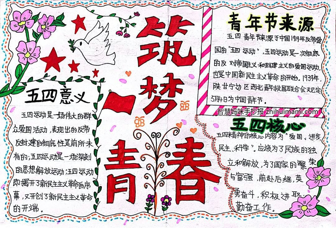 7张简单漂亮的5.4青年节手抄报图片-图4
