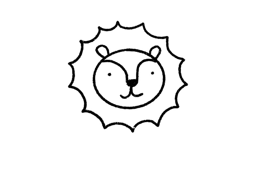 四步学画可爱的狮子简笔画-图2