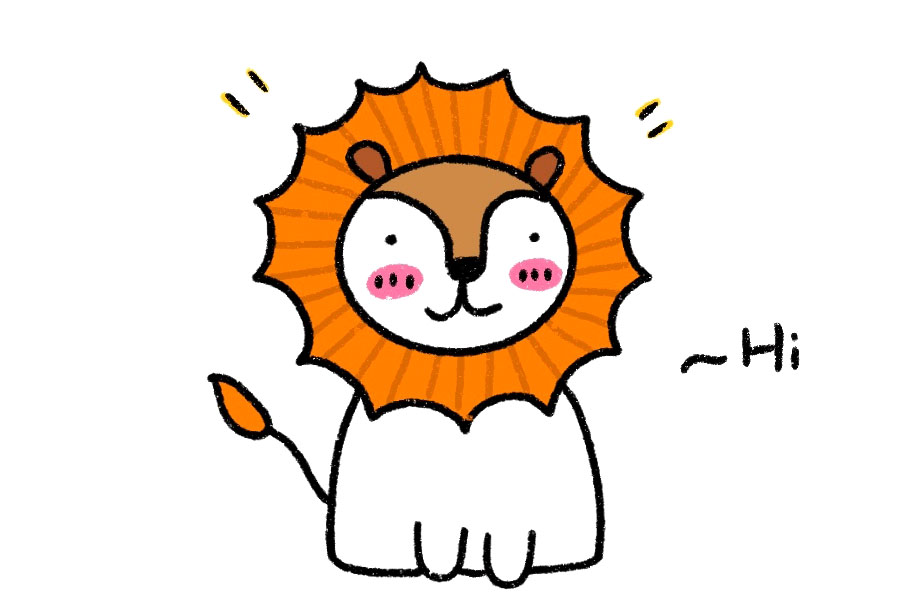 四步学画可爱的狮子简笔画