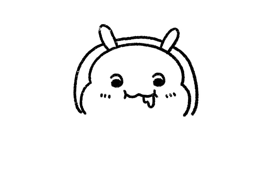 可爱胖兔子吃西瓜简笔画-图1