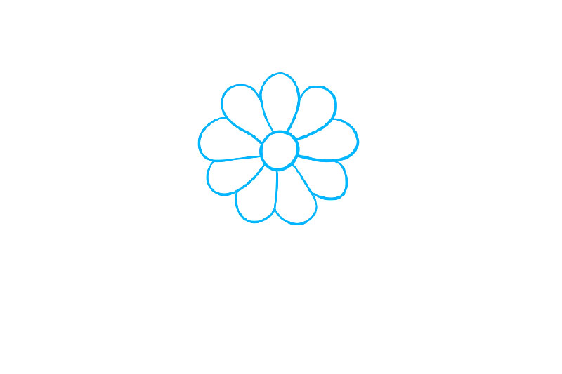 一步一步学画漂亮的菊花简笔画-图1