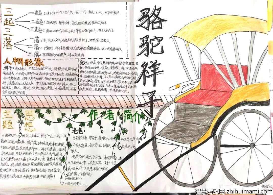 骆驼祥子手抄报简单好看-图3