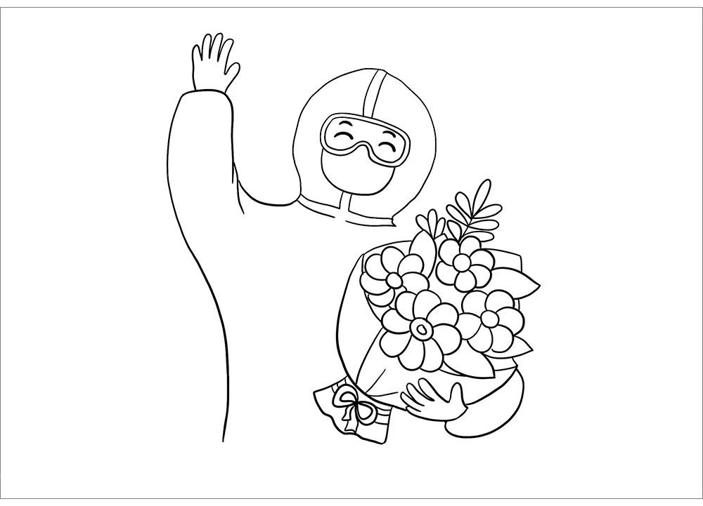 五一劳动节致敬防疫人员简笔画-图7