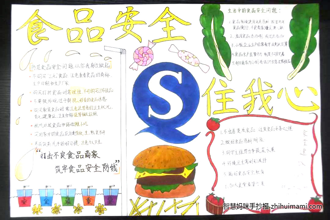 五年级食品安全宣传手抄报（5张）-图1