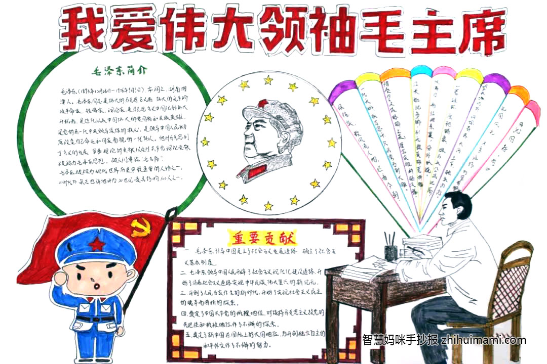 如何画毛主席手抄报-图5