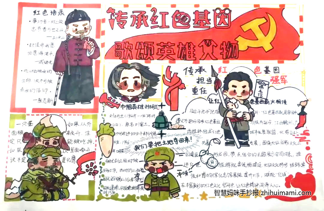 向英雄敬礼手抄报装简单好画-图5