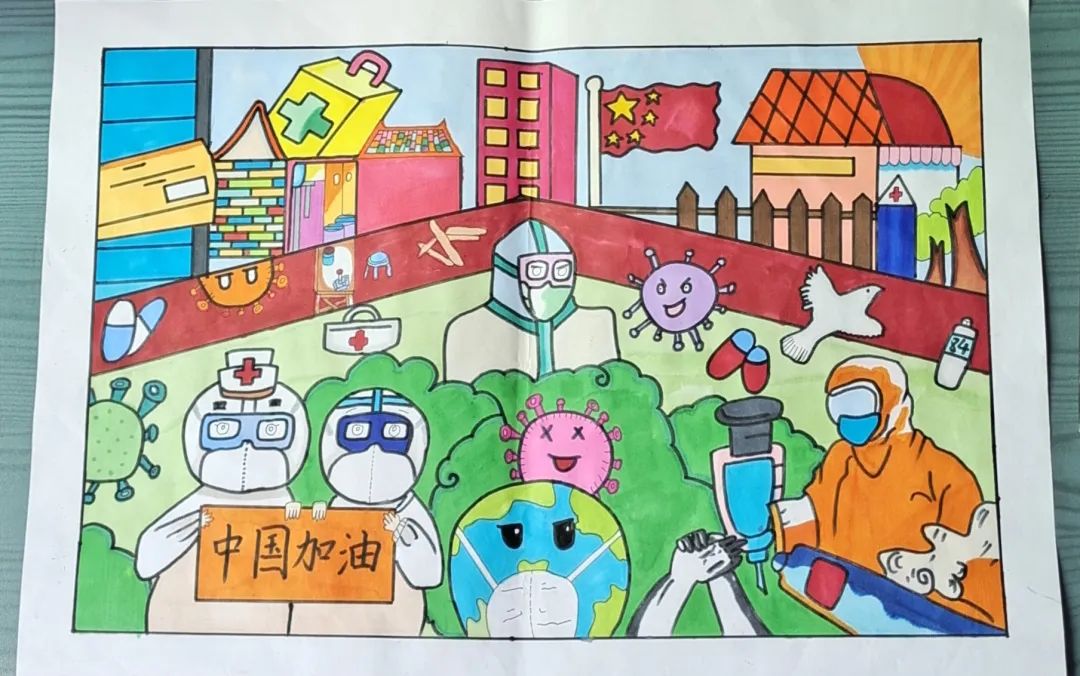 12张漂亮的抗疫主题绘画 期待花开-图10