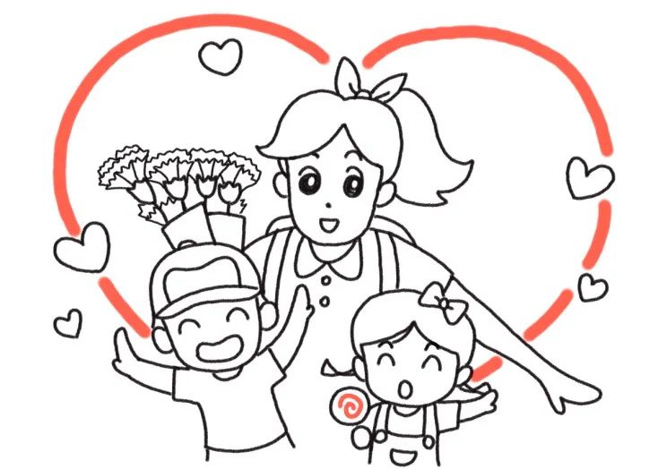 简单漂亮的母亲节简笔画画法步骤-图6