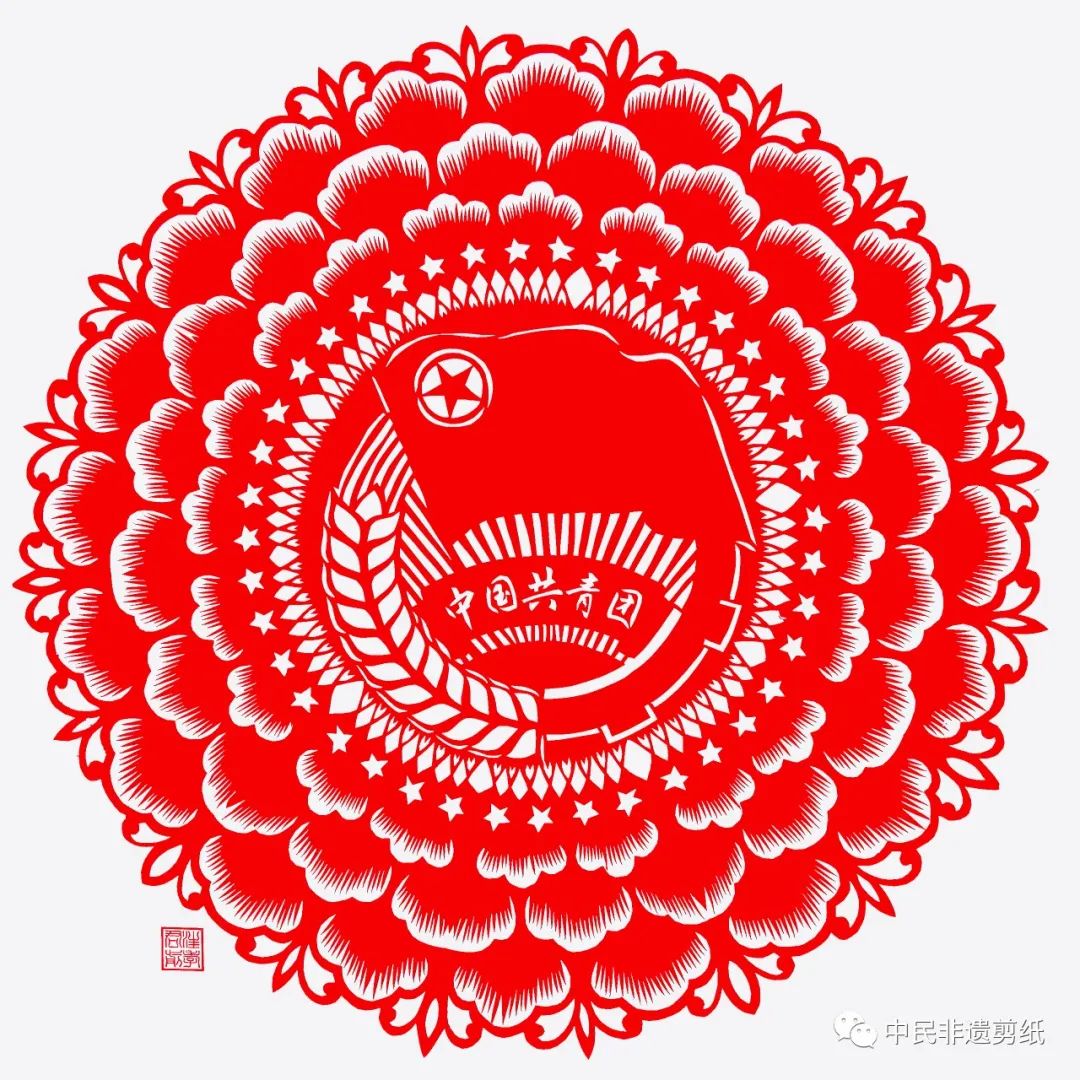 五四青年节主题剪纸13张-图5