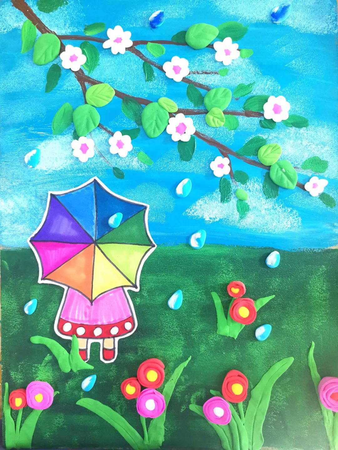 清明时节雨纷纷儿童画作品