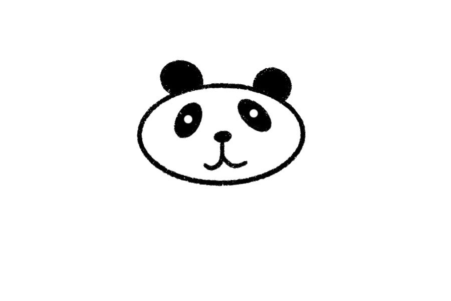 干饭大熊猫简笔画画法步骤-图2