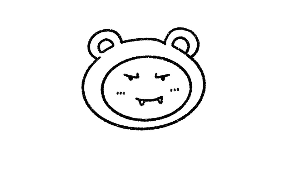 恐怖老妖婆简笔画画法步骤-图2