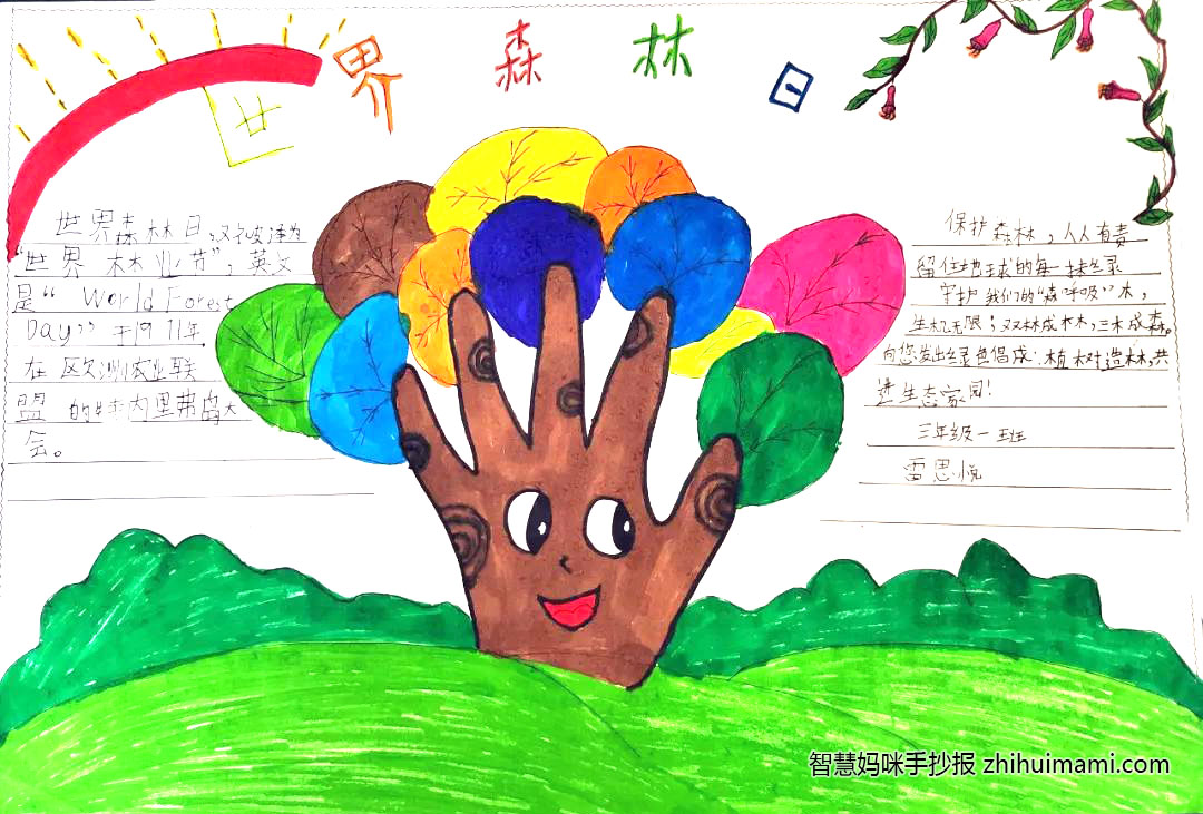 漂亮的世界森林日手抄报（6张）-图1