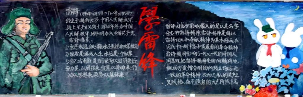 高一学习雷锋精神黑板报-图2