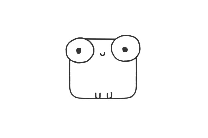 可爱方块小动物之超简单青蛙怎么画-图3