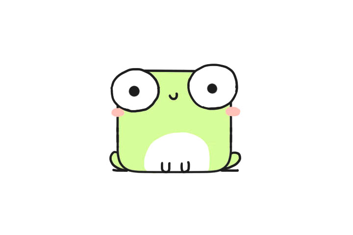 可爱方块小动物之超简单青蛙怎么画