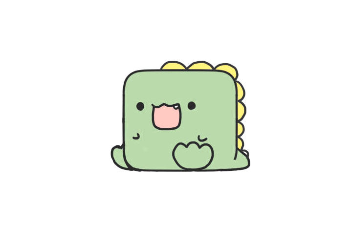 可爱方块小动物之简单恐龙怎么画