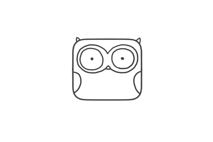 可爱方块小动物之简单猫头鹰怎么画-图4