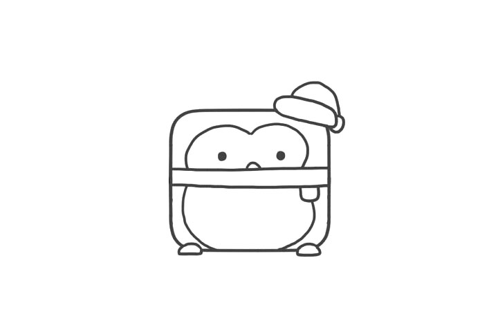可爱方块小动物之简单企鹅怎么画-图4