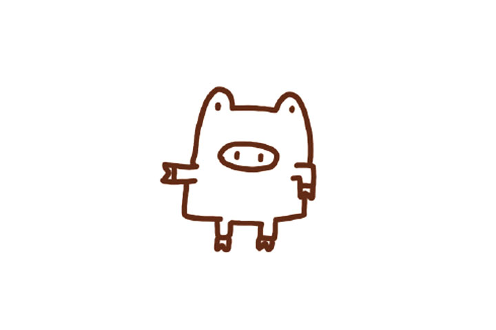 简单四步画一只可爱小猪-图3