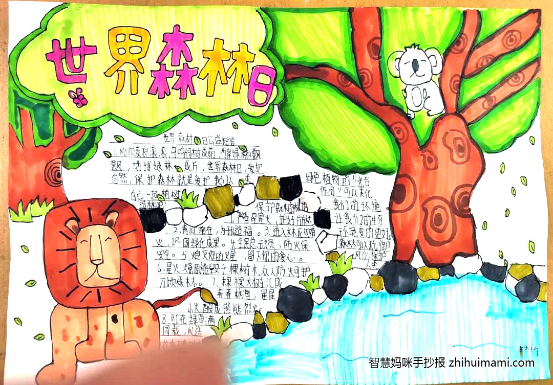 五年级世界森林日手抄报绘画（6张）-图3