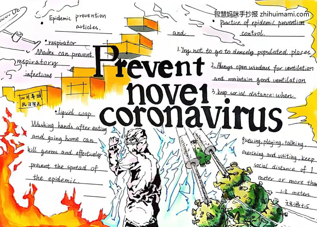 关于抗击疫情的英语手抄报一等奖（8张）-图4