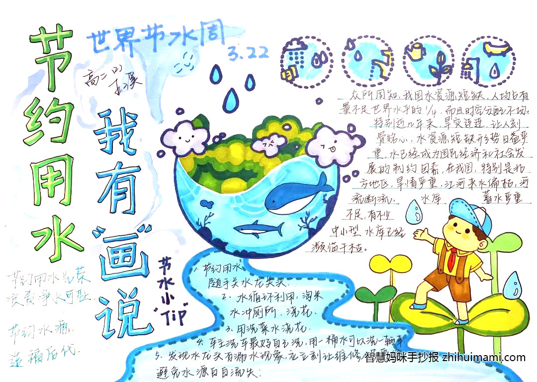 2022第三十届世界水日手抄报图片（9张）-图1