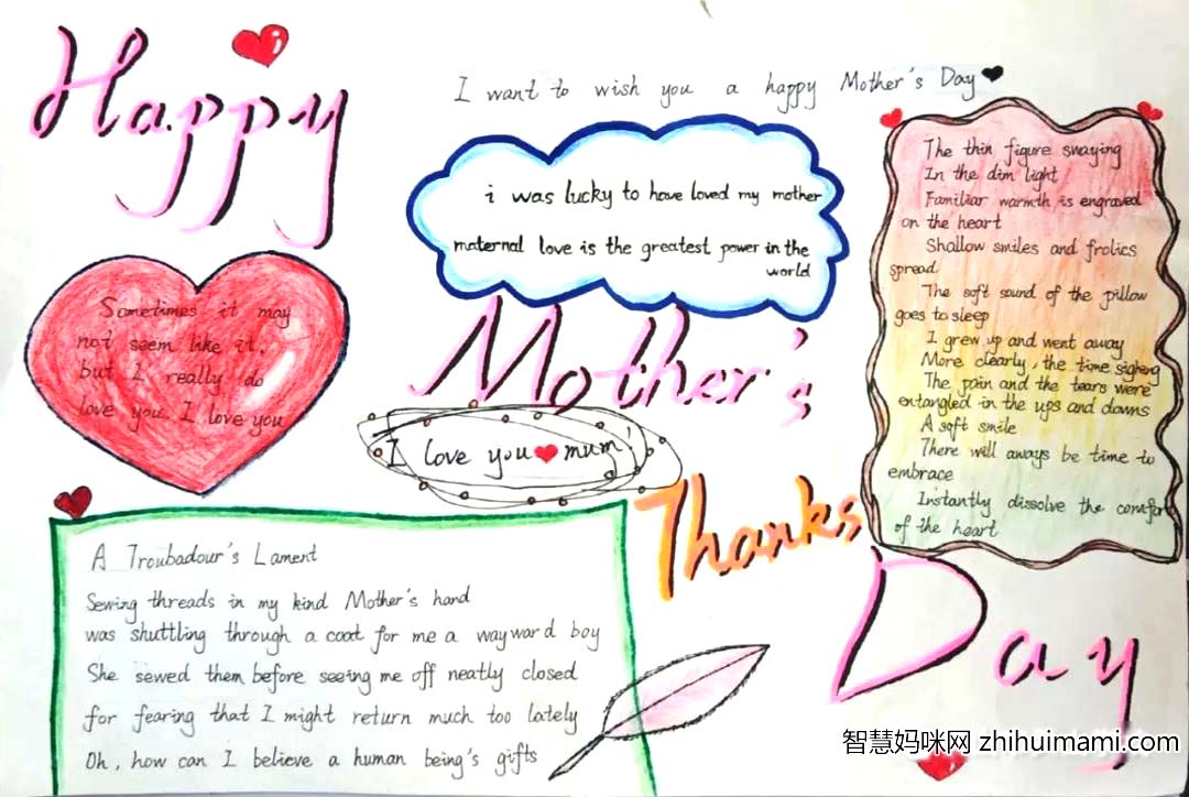 寸草春晖 “感恩母亲节”英语手抄报（15张）-图8