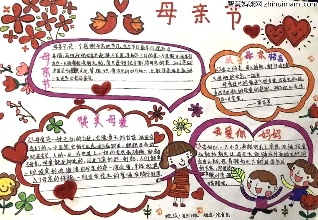 浓情五月天，“感恩母亲节”手抄报精选作品（15张）-图11