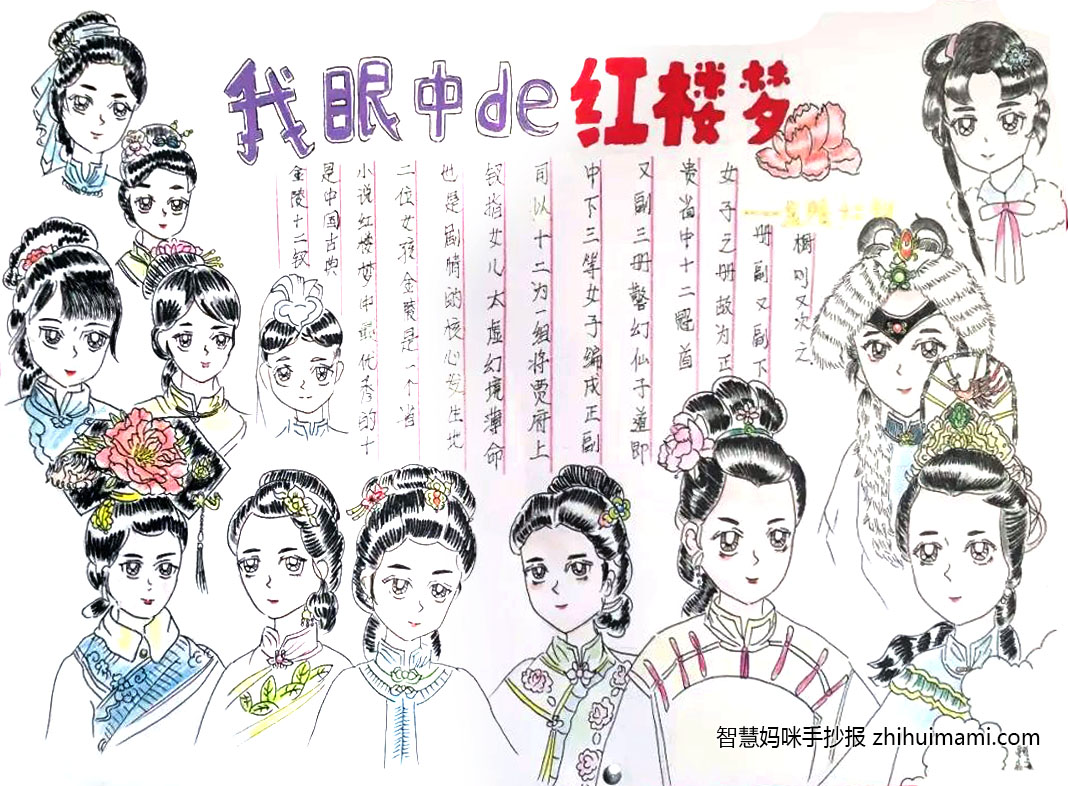 简单的红楼梦手抄报