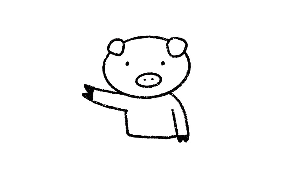 简单可爱的520小猪简笔画-图2