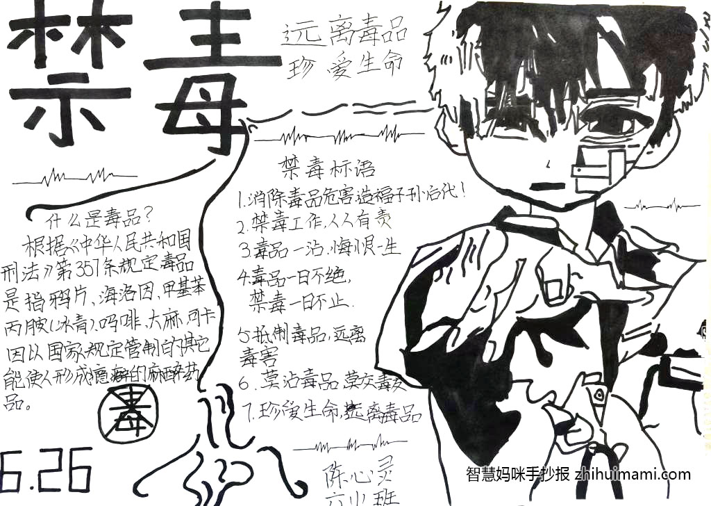 2022年禁毒日手抄报简单漂亮（8张）-图7