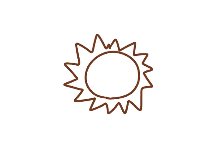 圆能画什么 三步画可爱卡通太阳-图2