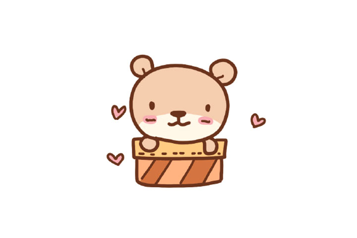 三步画可爱礼物小熊