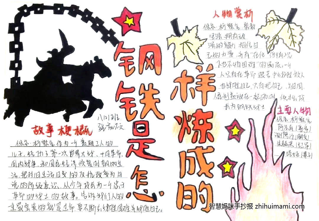 9张钢铁是怎样炼成的手抄报（附章节内容概括）-图6