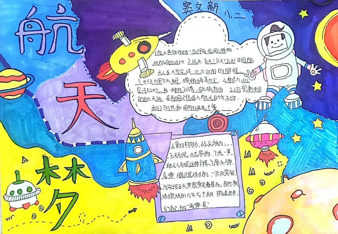 关于航天航空的手抄报怎么画-图1