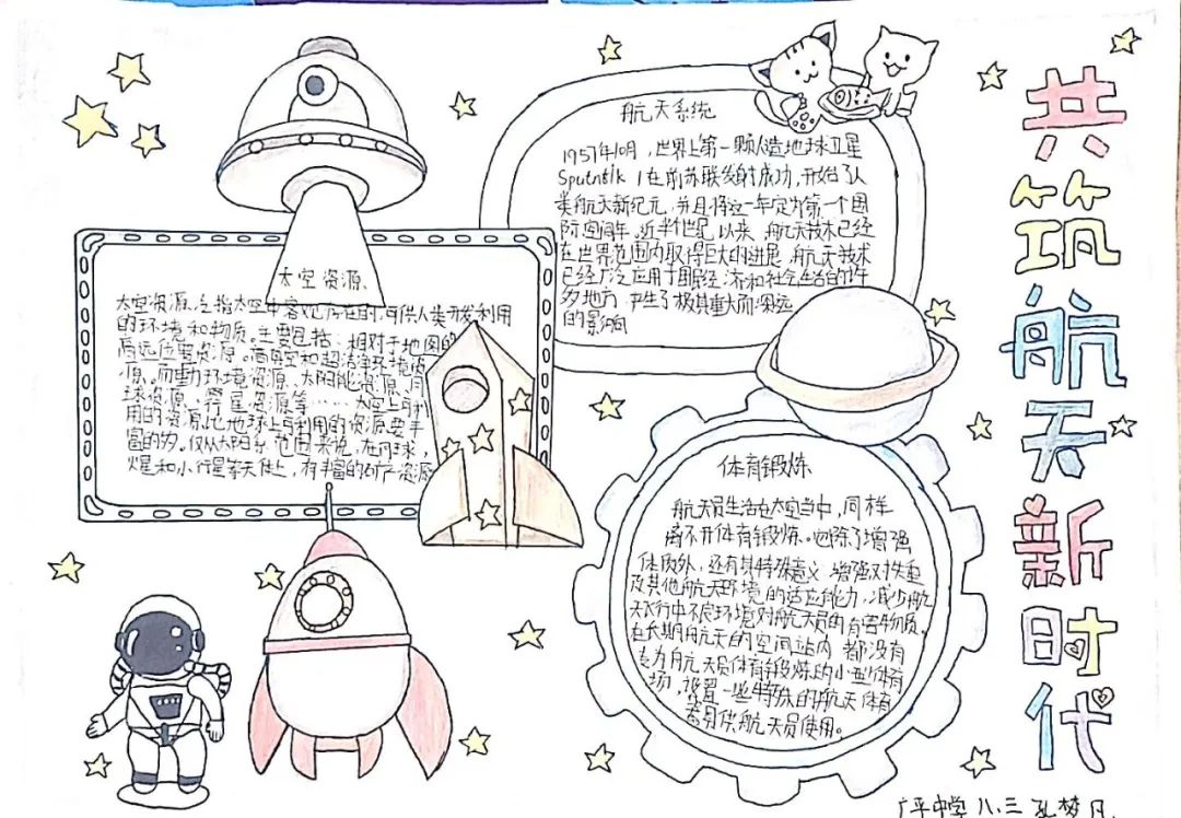 中国航天事业手抄报绘画-图1