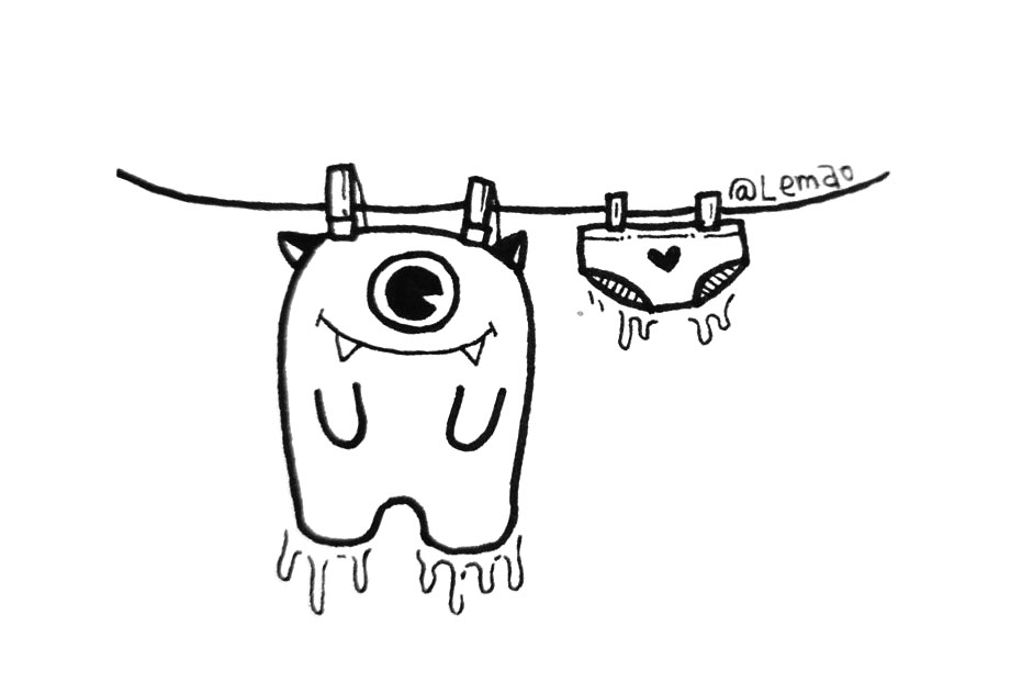 小怪兽的夏天简笔画图片-图1