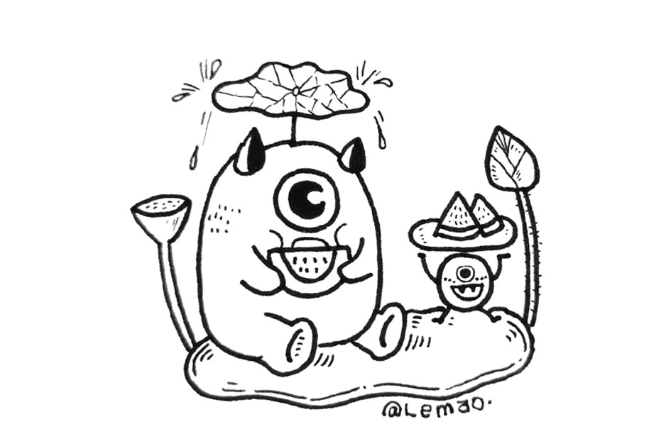 小怪兽的夏天简笔画图片-图2