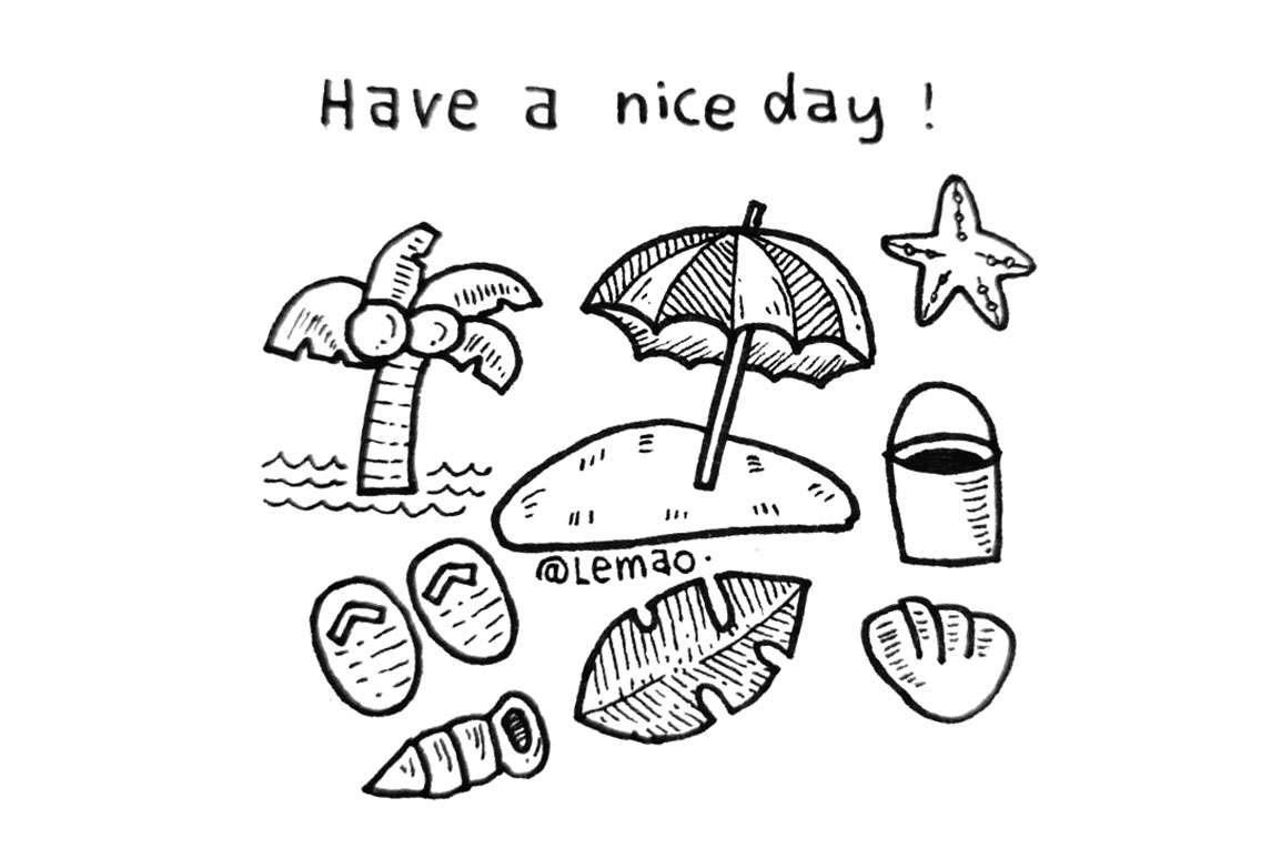 小怪兽的夏天简笔画图片-图5