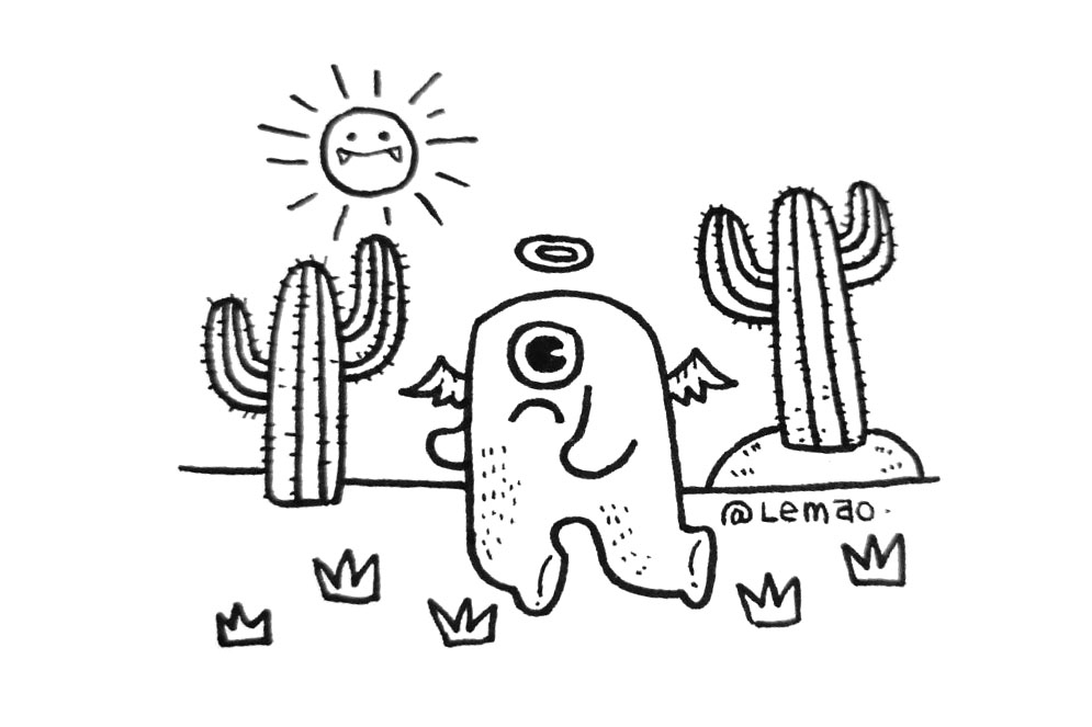 小怪兽的夏天简笔画图片