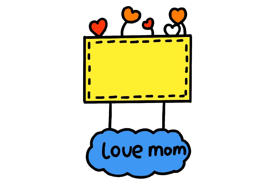 4张漂亮的母亲节手账边框简笔画